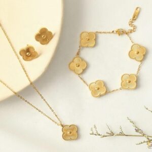 Stainless Steel Golden Clover Combo Set
