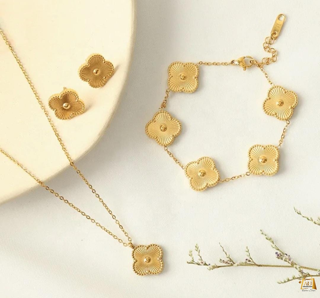 Stainless Steel Golden Clover Combo Set