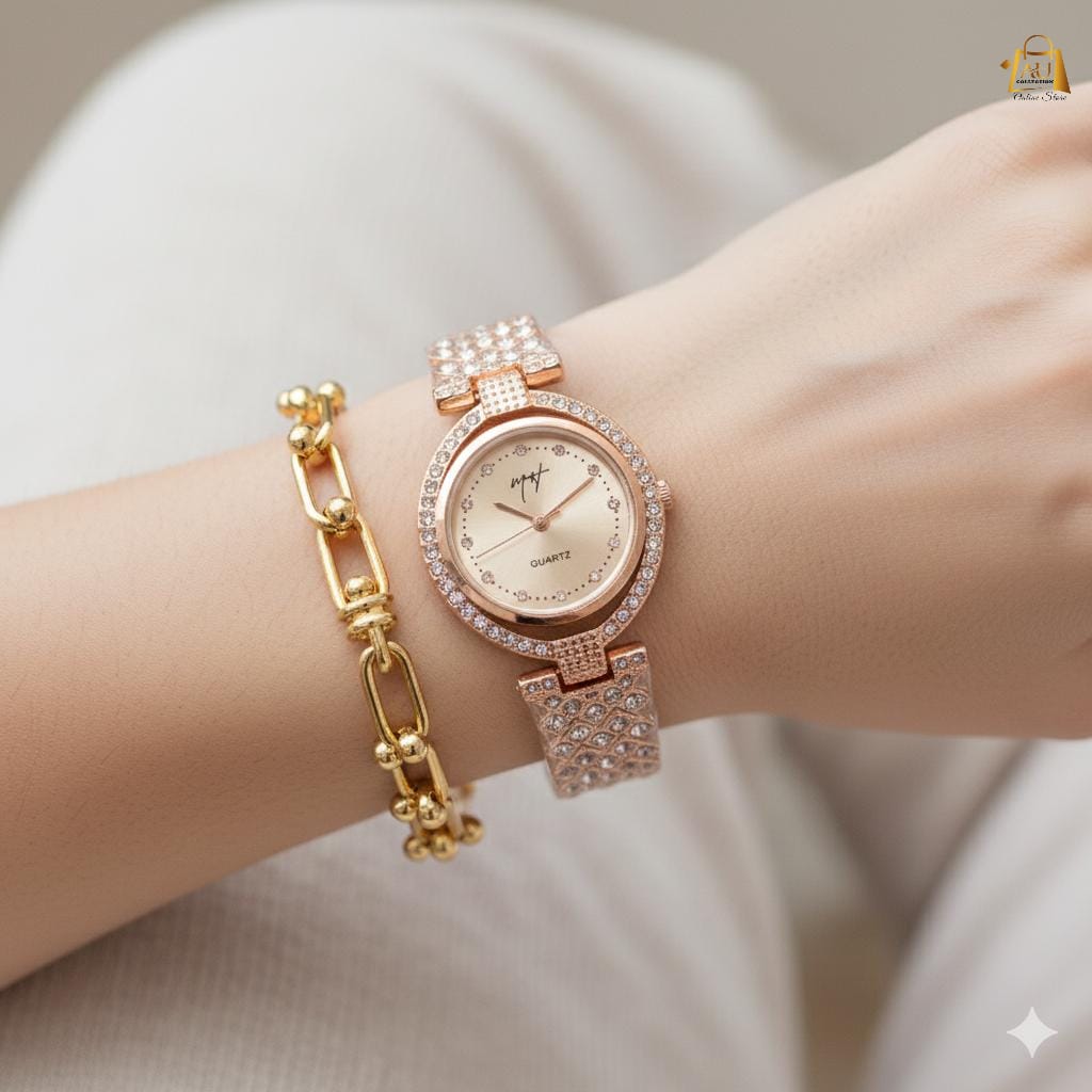 Stainless Steel Link Bracelet & High Quality Jewelry Watch