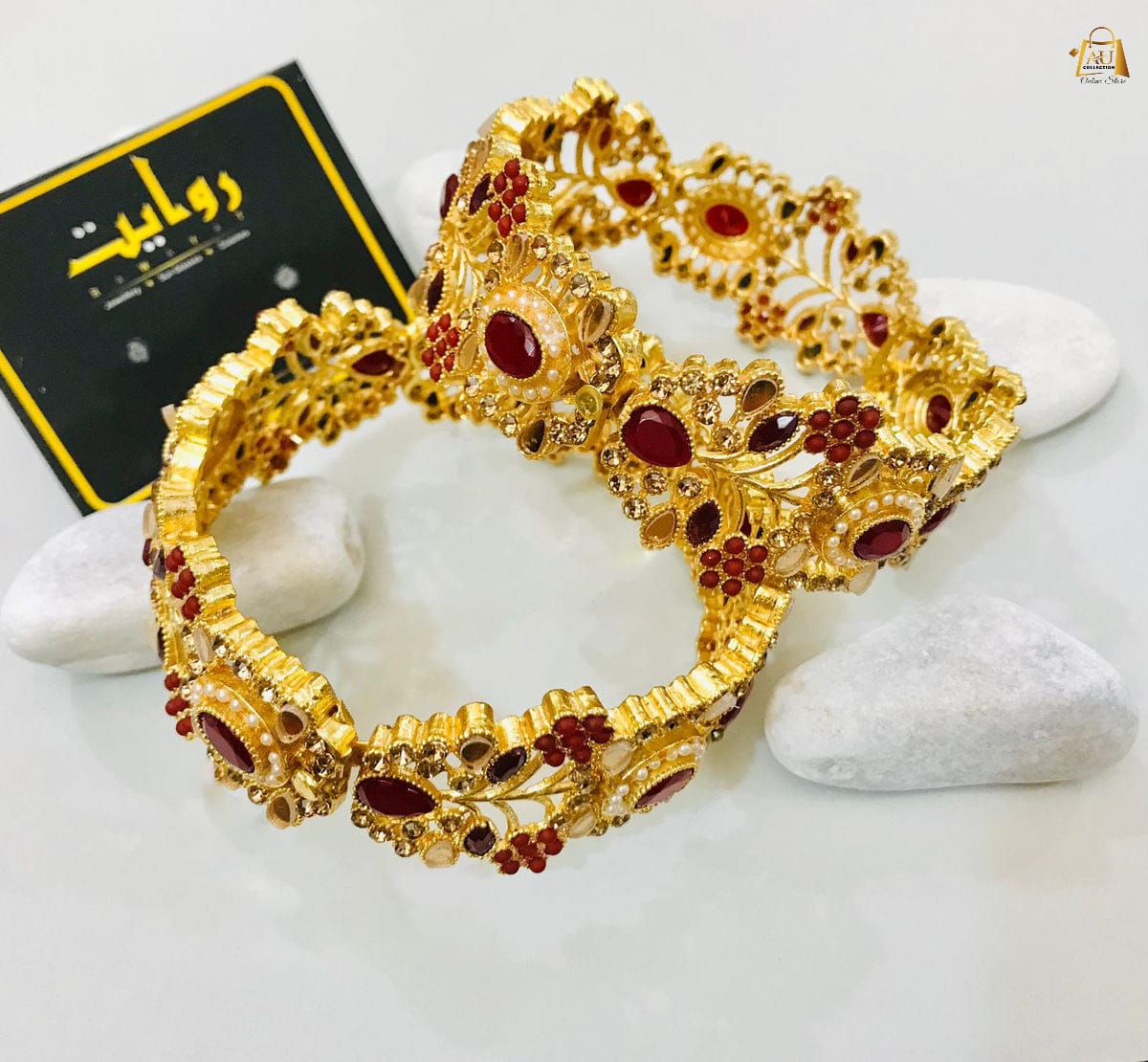 Beautiful Nauratan Openable Size Bangles - Image 3