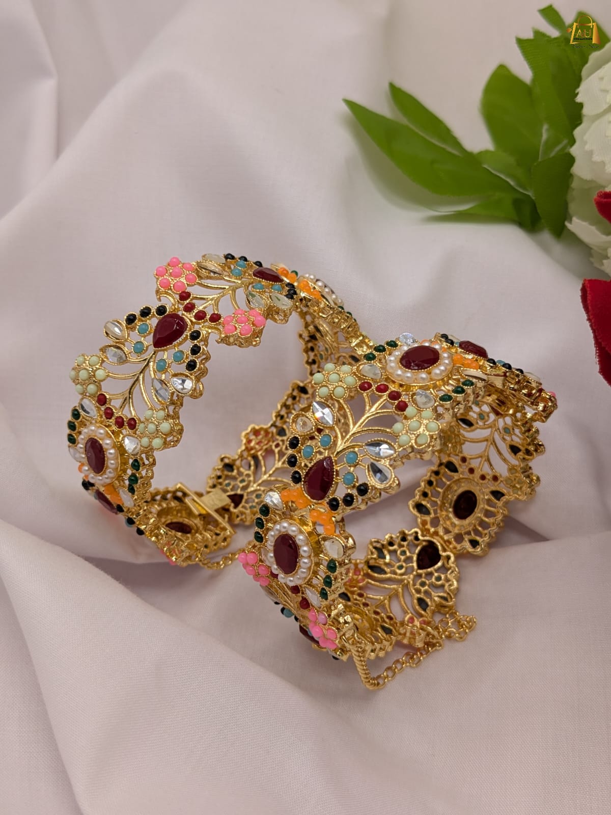 Beautiful Nauratan Openable Size Bangles